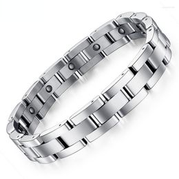 Link Bracelets Titanium Steel Magnetic Health Bracelet Men's Simple Business Energy