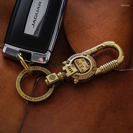 Keychains XS Pure Brass Mechanical Keychain Vintage Steam Punk Bag Pendant Creative Gift Boyfriend Personality Jewellery