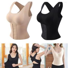 Women's Shapers 1PC Women Slimming Vest Tummy Control Posture Corrector Bra Padded Camisole Adjustable Hook Loop Front Closure Underwear