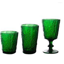 Wine Glasses Emerald Retro Tropical Rainforest Glass Red Brandy Cup Goblet Water Drink Thickened