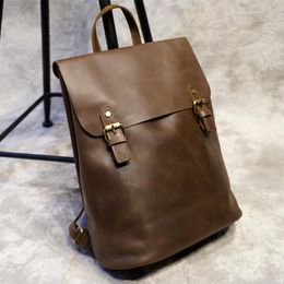Backpack Head Layer Cowhide Men Leather Bags Leisure Fashionable Europe And The United States To Restore Ancient Ways Men's