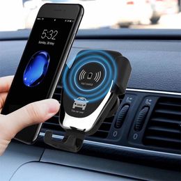 10W Wireless Intelligent Fast Qi Car Charger in Car Air Vent Mount Bracket Smart Phone Holder Wireless Quick Vehicle Charging