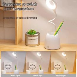 Table Lamps Lamp Touch Control USB Led Desk Eye Protection Dimming Learning Night Light Portable Creative Pen Holder Study