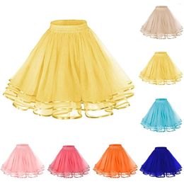 Skirts A Line Skater Versatile Women's Stretchy Mini Flared Casual Skirt Glitter Long