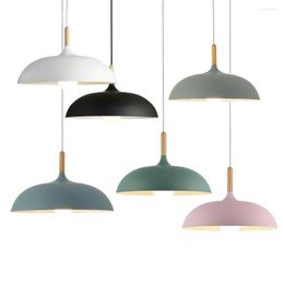 Pendant Lamps Nordic Lights Modern Wood Aluminium Led Lamp Industrial Loft Hang Kitchen Island Dining Room E27