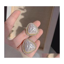 Stud Fashion Jewellery S925 Sier Post Triangle Earrings Rhinstone Sweet Drop Delivery Dh1Rt