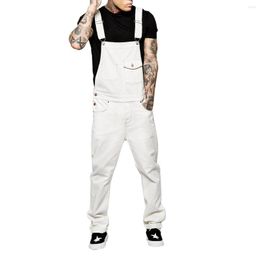 Men's Pants 2023 Men Men's Casual Bib Overalls Solid Color Jumpsuit Jeans Suspender S-3XL