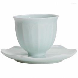 Cups Saucers PINNY 60ML Celadon Teacup Ceramic Tea Cup And Saucer Set China Porcelain Bowl Thin Tire Service