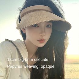 Wide Brim Hats Summer Ladies Sun Hat Anti-ultraviolet Female Outdoor Handmade Straw Leisure Big Empty Top BeachHat