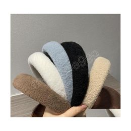 Headbands Fashion Womens Hair Accessories Winter Warm Sponge Plush Headband Casual Soft Turban Girls Hairband Drop Delivery Jewellery Dhzeu