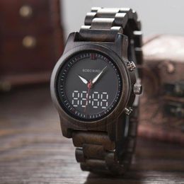 Wristwatches BOBO BIRD Man Watch Digital Wooden Wacthes Men's Quartz Wristwatch Male Wrist Watches For Timepieces Clock Custom