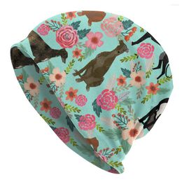 Berets Greyhound Floral Cute Dog Mint Slouchy Beanie Men Women Unisex Hippie Winter Warm Skullies Beanies Hat Adult Knit Bonnet Cap