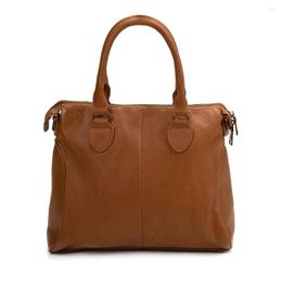 Evening Bags MS In Bag Women's Leather Handbags Luxury Cow Genuine Tote Brown Retro Shoulder Travel Big 2023
