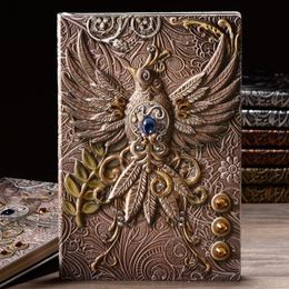 Notepads Fashion Vintage Embossed Leather Printing Travel Diary Notebook Travel Journal A5-Note Book 1pcs 230203