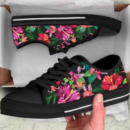 Dress Shoes ELVISWORDS Tropical Hibiscus Flower Pattern Fashion Girls Brand Ladies Sneakers Casual Haii Style Low Women Vulcanised Shoes G230130