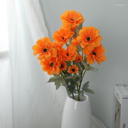 Decorative Flowers 1PC Simulation Sunflower Wedding Flower Arrangement DIY El Home Vase Decoration Po Props Material