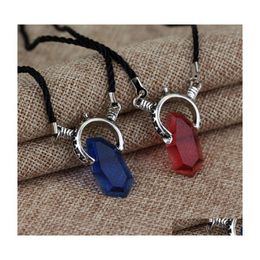 Pendant Necklaces Devil May Cry 5 Necklace Dante Vergil Red Blue Crystal Movie Jewelry Necklac Yydhhome Drop Delivery Pendants Dhmkx