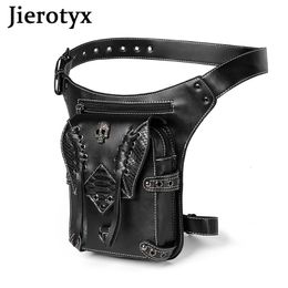 Waist Bags JIEROTYX Vintage Steampunk Motorcycle Leg Bag Women Water Repellent Rock Gothic Biker Packs Victorian Drop Pouch 230204