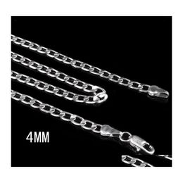 Chains Fashion 4Mm Sideways 925 Sterling Sier Choker Necklaces For Women Men Luxury Jewelry Size 16 18 20 22 24 Inches Drop Delivery Otqah