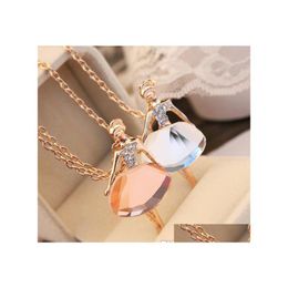 Pendant Necklaces Statement Sweet Charming Fl Of Crystal Ballet Girl Pendants Long Sweater Chain Necklace Yydhhome Drop Delivery Jewe Dhbi4