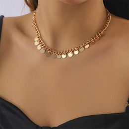 Choker Chokers Ailodo Hiphop Sequins Necklace For Women Punk Gold Silver Colour Thick Chain Party Fashion Jewellery Girls GiftChokers