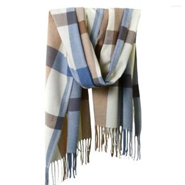 Scarves Winter Scarf Thick Decorative Neck Protection Elastic Contrast Color Women Shawl For Outdoor