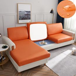 Chair Covers Faux Leather Elastic Sofa Seat Cover Cushion Waterproof For Living Room Armchair Couch