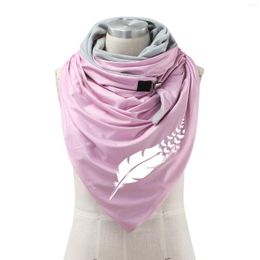 Scarves Warm Button Fashion Wrap Casual Women Shawls Soft Printing Scarf Hair Petite Fall Womens