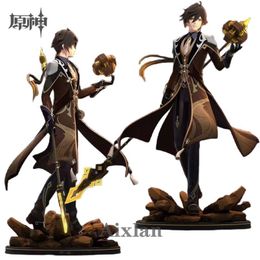 Action Toy Figures 28cm Genshin Impact Anime Figure Zhongli PVC Action Figure Klee Hu Tao/Paimon Figurine Collection Model Doll Toy Gift 230203