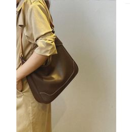 Evening Bags 2023 PU Leather Solid Color Ladies Second-hand Bag Retro Underarm Senior Shoulder Messenger Handbag