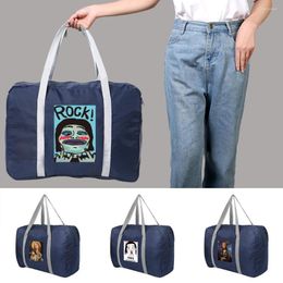 Duffel Bags 2023 Large Capacity Folding Travel Handbag Luggage For Men And Women Duffle Bag Funny Printed Storage