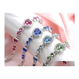 Charm Bracelets For Women Womens Bracelet Fashion Heart Crystal Bangles Vipjewel Drop Delivery Jewelry Dhjm9