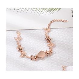 Charm Bracelets Pretty Leaves Opal Bracelet Women Jewelry Gold Color Crystal Statement Bangles Exquisite Bracele Yydhhome Drop Delive Dhhdp