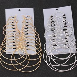 Hoop Earrings & Huggie Pair Big Fashion Female Jewelry Round Alloy Ear Accessories For Party Wedding Fast DeliveryHoop