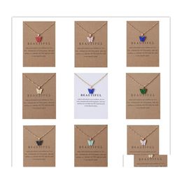 Pendant Necklaces Korean Acrylic Cute Butterfly Necklace For Women Sweet Animal Statement Jewelry With Gifts Card Drop Delivery Penda Ot97W