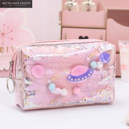 Pencil Bags Star Pencil Case Glitter Large Capacity Pencilcase School Pen Makeup Case Supplies Pencil Bag School Box Pencil Pouch Stationery 230203