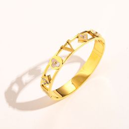 T GG Bangle fashion luxury 18k Luxury Gold Bracelet Bangle Design Letters for Women Diamond Pearl Bracelet Fashion Jewelry Party Wedding Acces