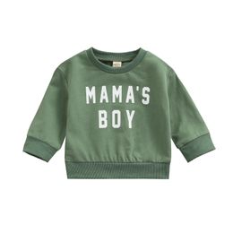 T-shirts -10-23 Lioraitiin 0-18M Baby Sweater with Letter Print Design Long-sleeved Style Warm Breathable Pullover 230203