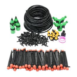 Watering Equipments 1/4" Hose Drip Irrigation System 360 Degree Adjustable 8 Hole Sprinkler Kit Garden Inserting Ground Micro Flow Dripper