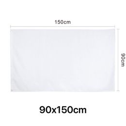 3x5 FT Blank Sublimation Flag 100% Polyester Heat Transfer Print DIY Shaft Cover Outdoor Advertising Banner Decoration Party Sport College with Two Brass Grommets