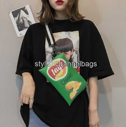 Totes Lustige Kartoffelchips Umhängetasche Handtasche Frauen Leinwand Umhängetasche Mini Cartoon Druck Mädchen Umschlag Taschen Weibliche Kupplung Niedliche Geldbörse 0204/23