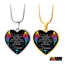 Pendant Necklaces Stainless Steel Necklace Wings Heart Alloy Jewellery Keychai Yydhhome Drop Delivery Pendants Dhzib