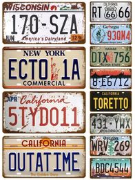 Vintage USA Art American Car Metal Tin Sign Licence Plate Vintage Plaque Tin Sign Wall Decor For Bar Pub Plate Craft Number Poster w01