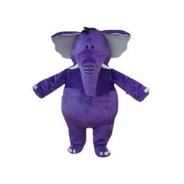 2019 Fábrica Nuevo disfraces de la mascota de elefante morado Carácter de dibujos animados SZ290S