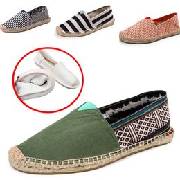 Elbise ayakkabılar yaz keten nefes alabilen rahat daireler ayakkabı erkek espadrilles moafers moda çocuk tuval ayakkabı balıkçı sürüş ayakkabı g230130