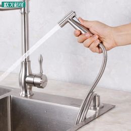 Kitchen Faucets Sink Pull Out Sprayer Water Faucet Has Flexible Hose And Holder 304 Stainless Steel