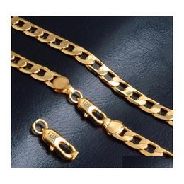 Chains 410Mm Gold Cuban Link Chain Necklace For Women Men 20 Inches Hip Hop Rapper Choker Fashion Jewelry Gift Drop Delivery Necklac Otgiz