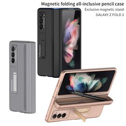 Magnetic Pen Box Cases For Samsung Galaxy Z Fold 2 Case Hinge Protective Film Screen Cover