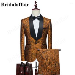 Men's Suits Bridalaffair 2023 Dirty Orange Suit Business Casual Wedding Clothes For Male Man Blazer Groom Wear Tuxedo Slim Fit Costume