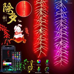 Strings DIY Firecrackers Lamp RGB IC Chinese Year Christmas LED Fairy String Light Party Decor USB Smart Outdoor App Remote Control